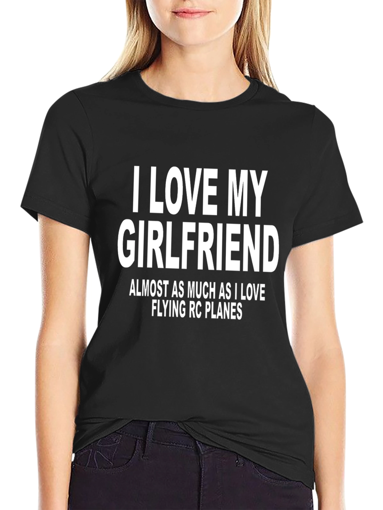 Black I Love My Girlfriend RC Planes Graphic Tee view 2