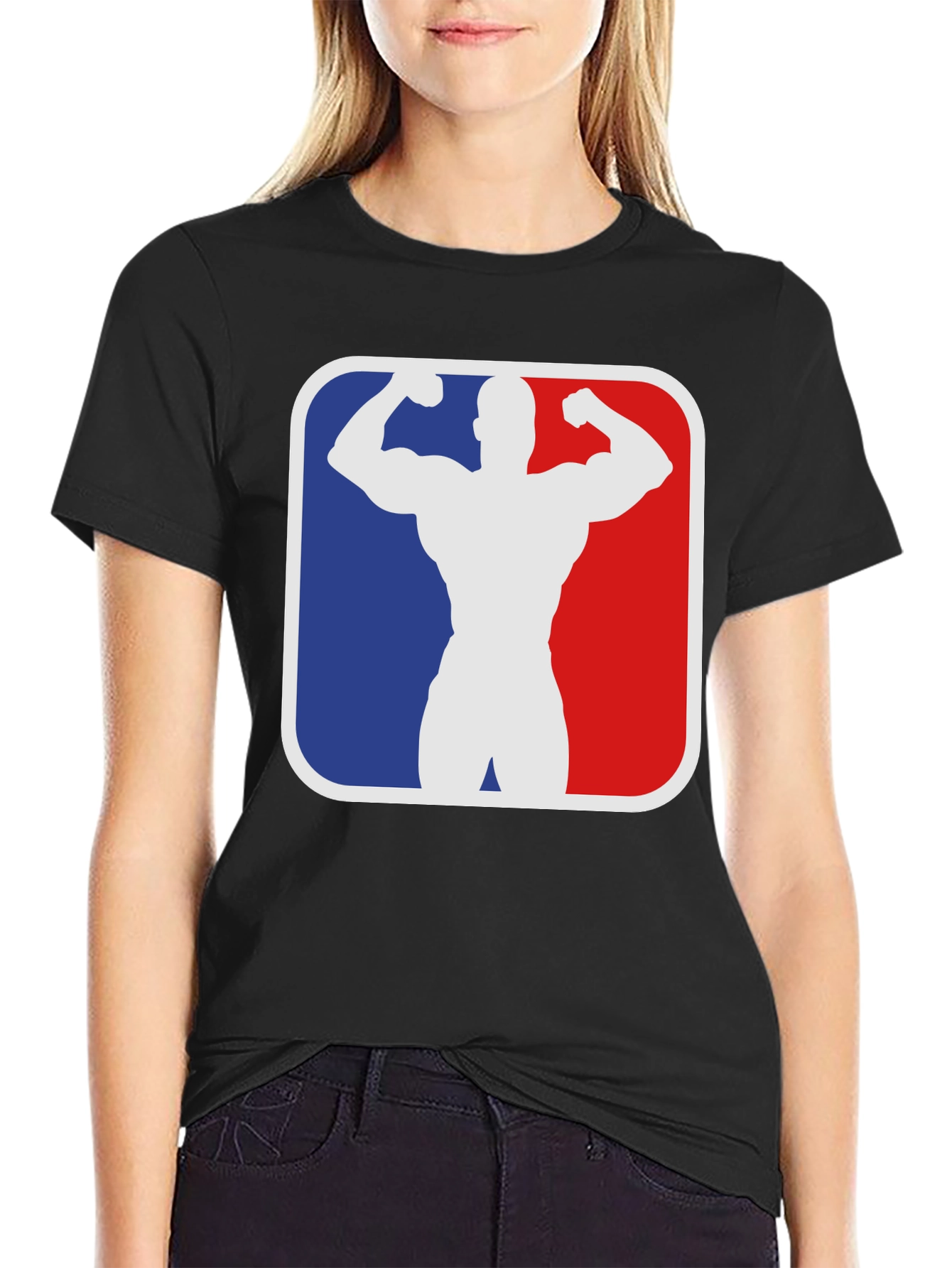 Black Muscle Bodybuilding Gym T-Shirt - Black view 2