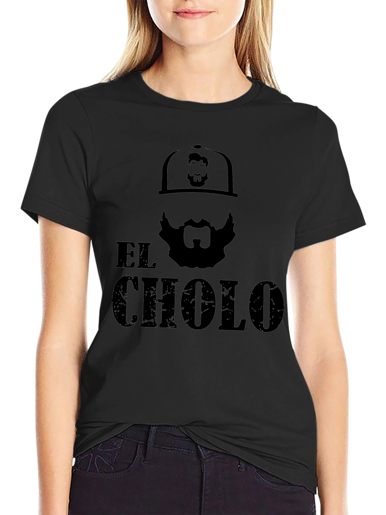 Black El Cholo Graphic Tee - Black Crew Neck view 2