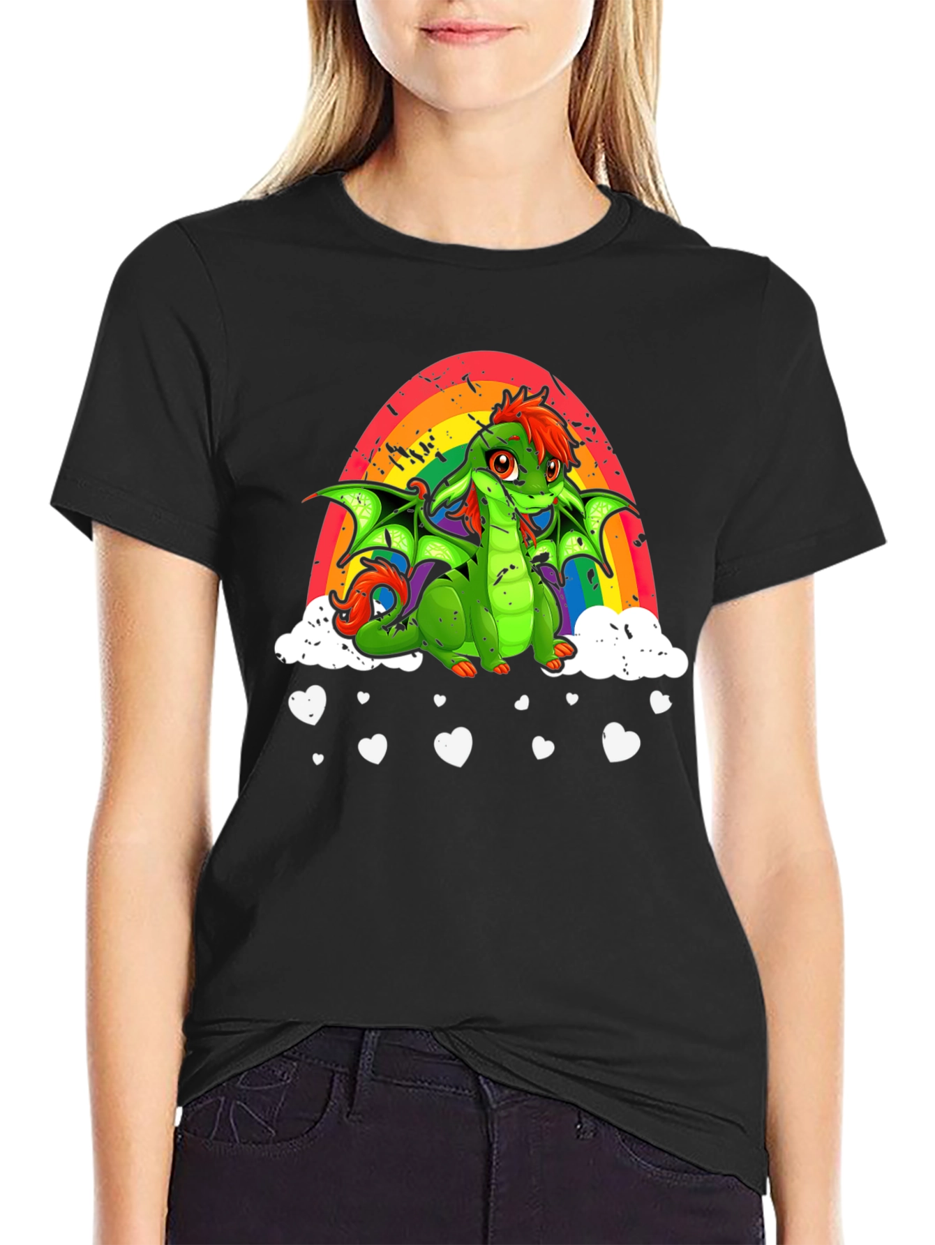 Rainbow Dragon Graphic T-Shirt - 2