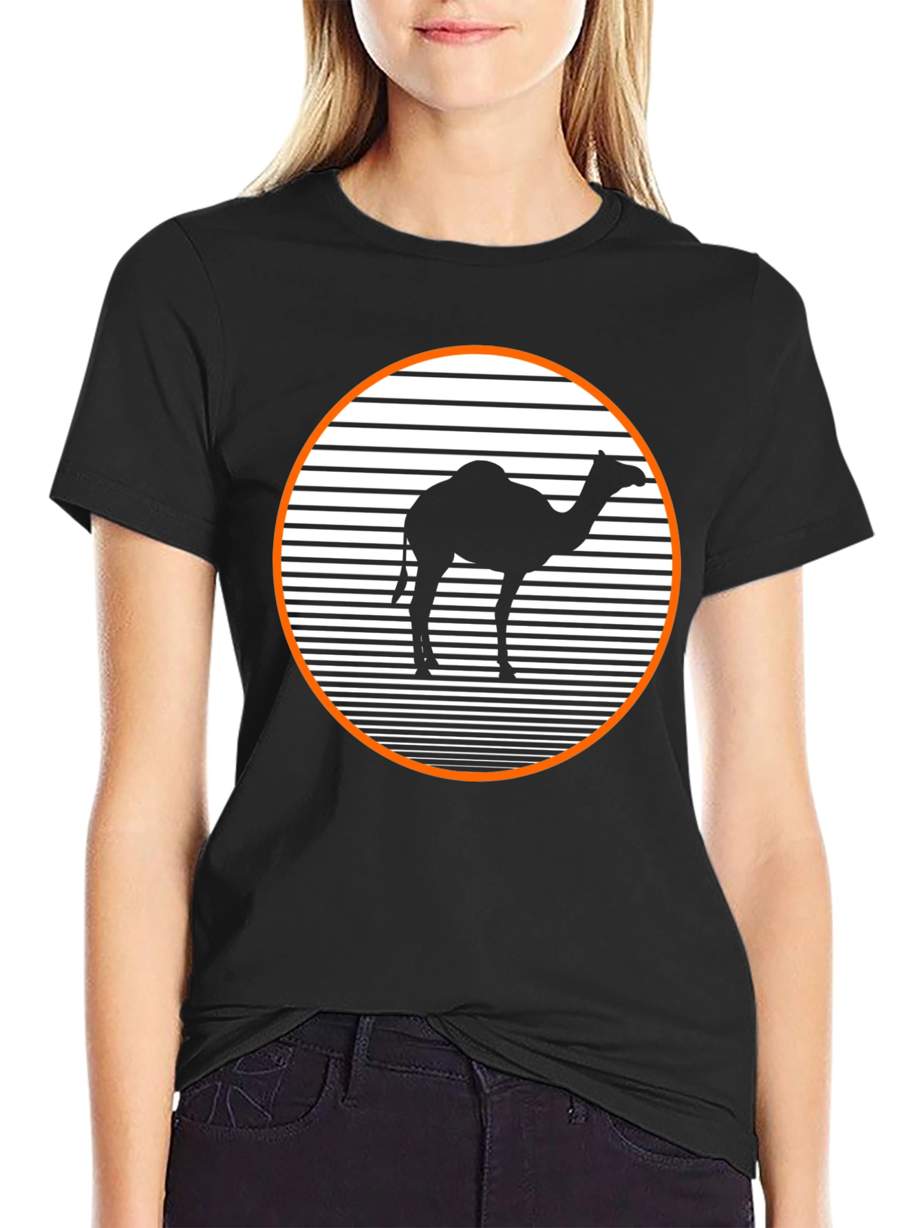 Black Retro Camel T-Shirt - Black Graphic Tee view 2