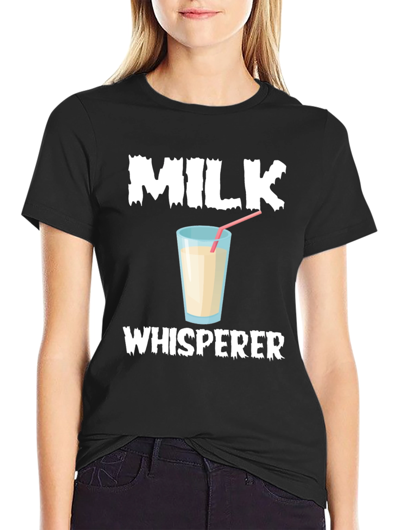 Black Milk Whisperer T-Shirt, Funny Milk Lover Tee view 2