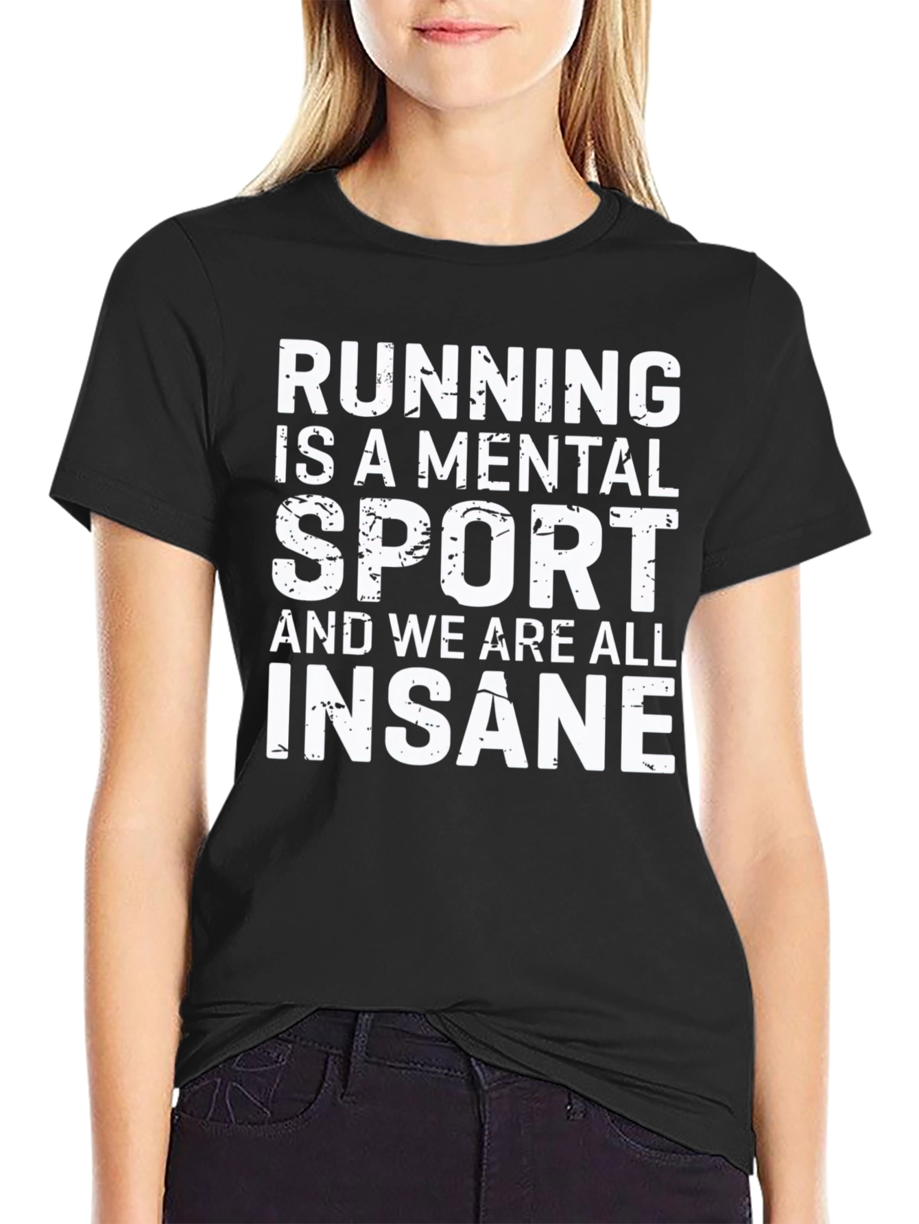 Black Running is a Mental Sport Graphic Tee view 2
