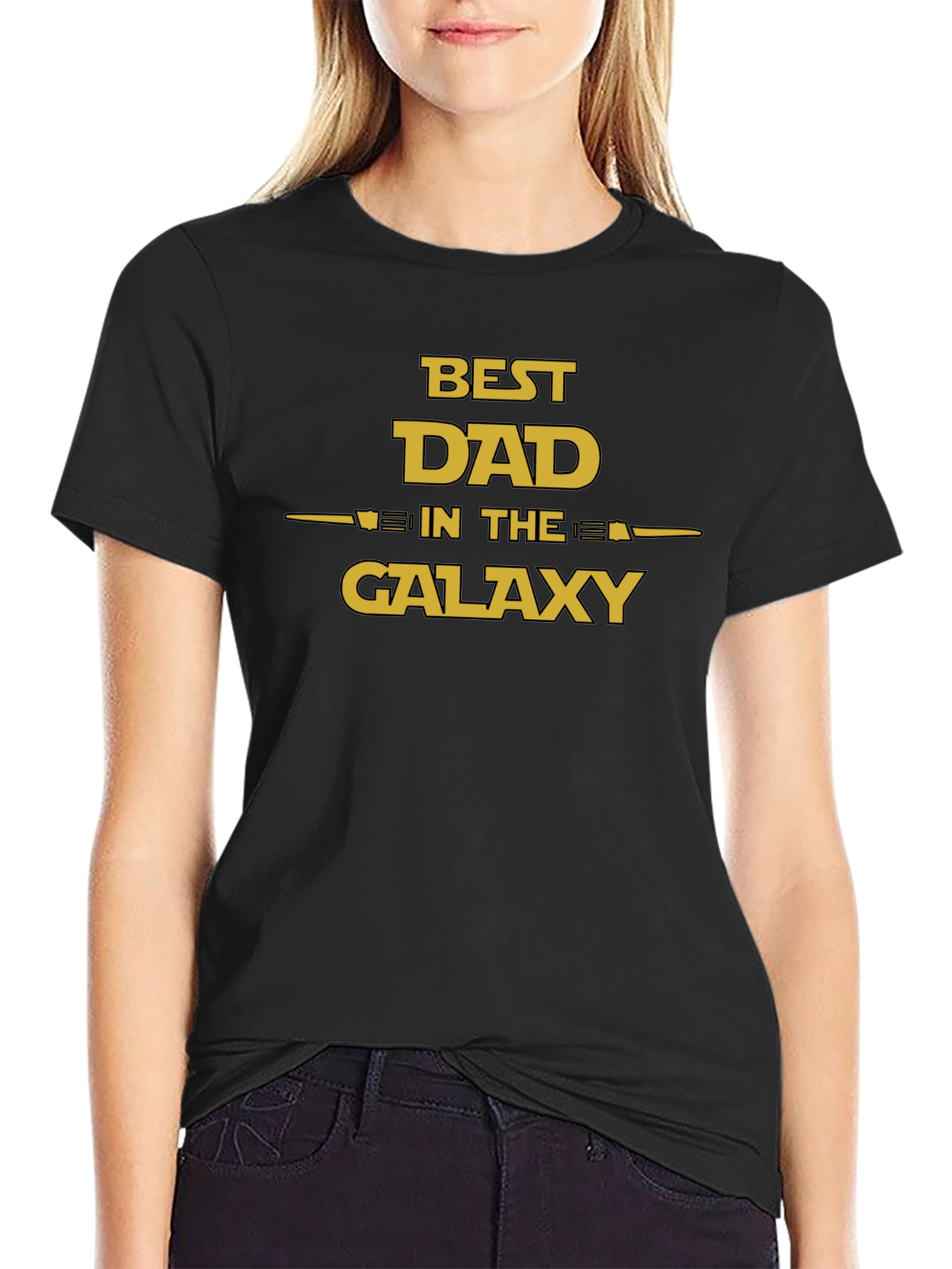 Black Best Dad in the Galaxy T-Shirt - Father's Day Gift view 2