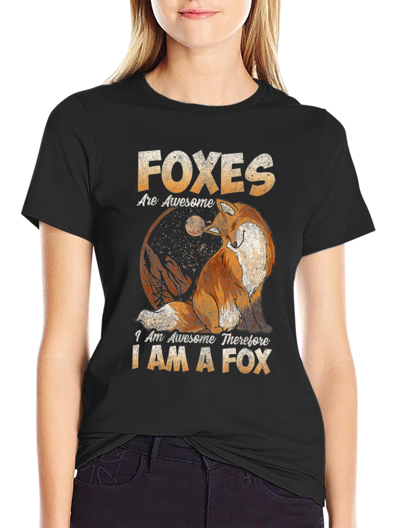Black Foxes Are Awesome T-Shirt view 2