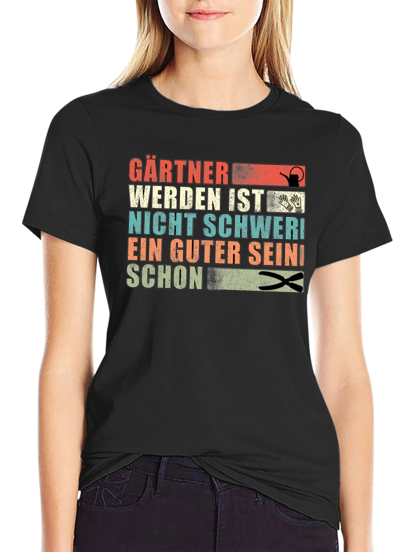 Black Gärtner Werden T-Shirt - Funny Gardener Gift Tee view 2