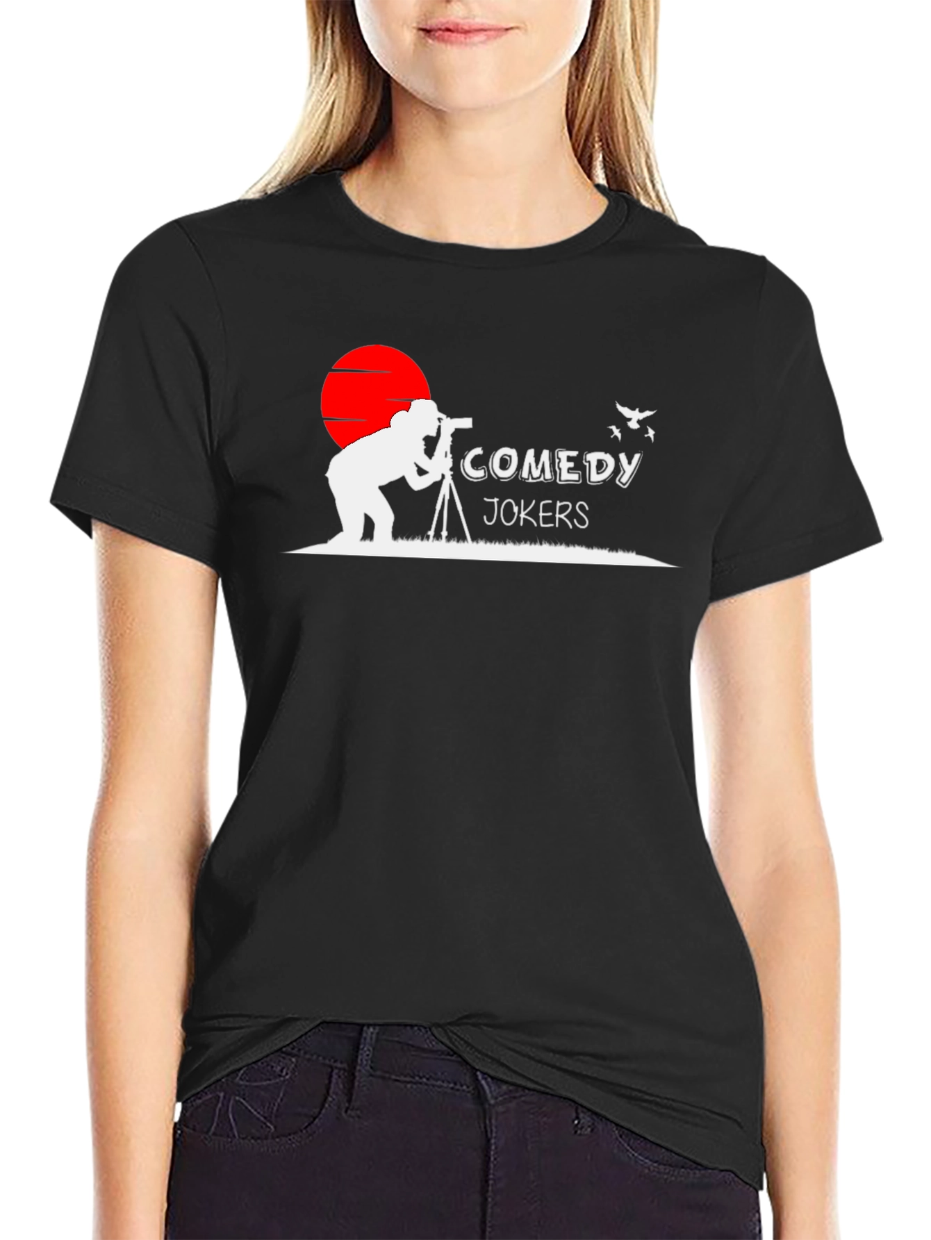 Black Comedy Jokers T-Shirt - Photographer Graphic Tee view 2