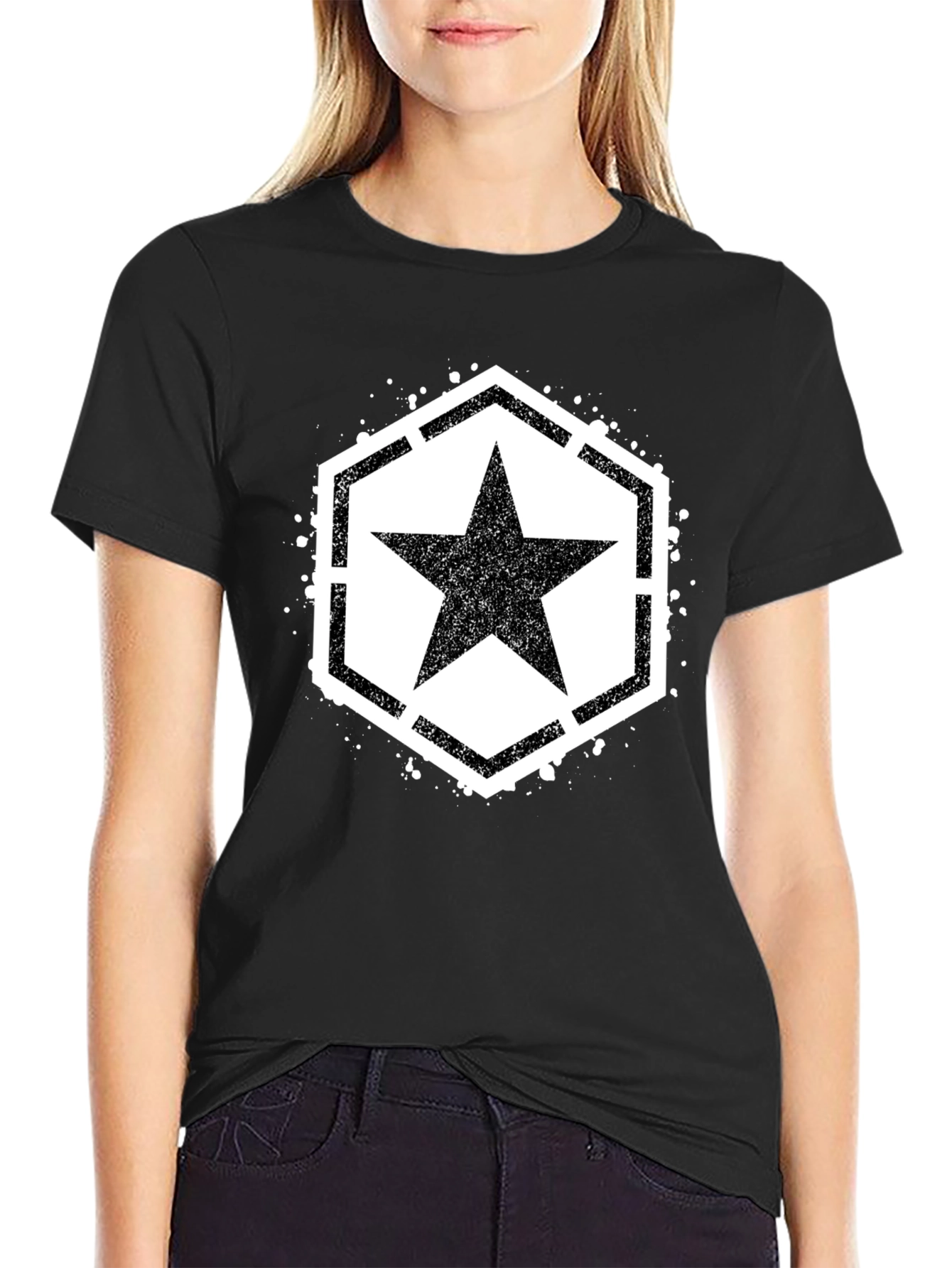Black Star Graphic Black T-Shirt view 2