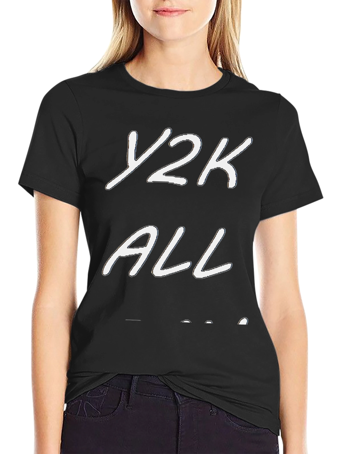 Black Y2K All Graphic Black T-Shirt view 2