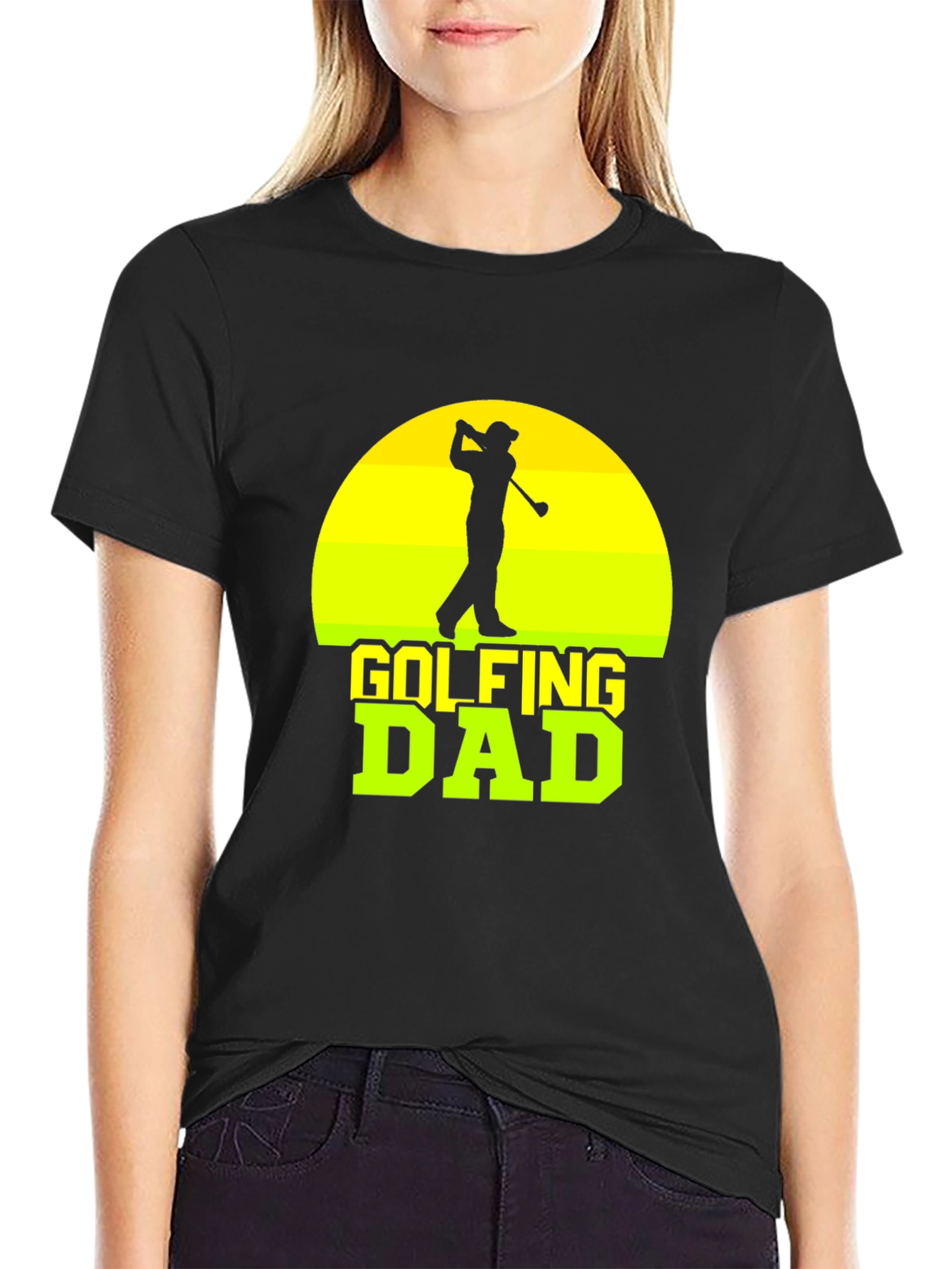 Black Golfing Dad T-Shirt - Perfect for Golf Lovers view 2