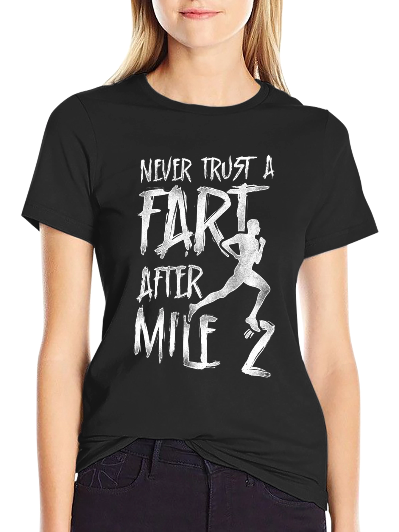 Black Never Trust A Fart After Mile 2 T-Shirt view 2