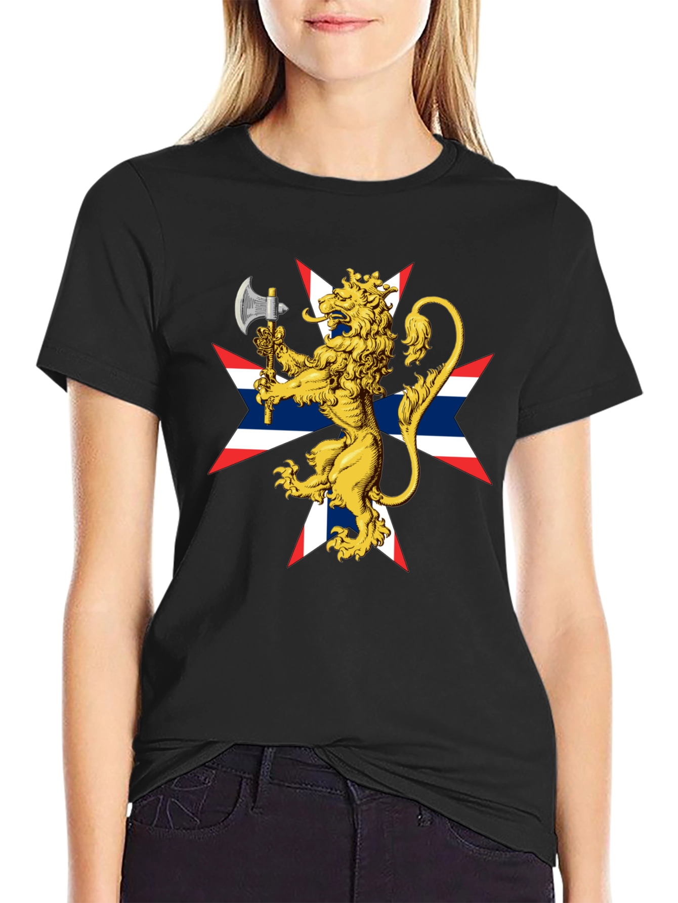 Black Lion Rampant Axe Black T-Shirt view 2