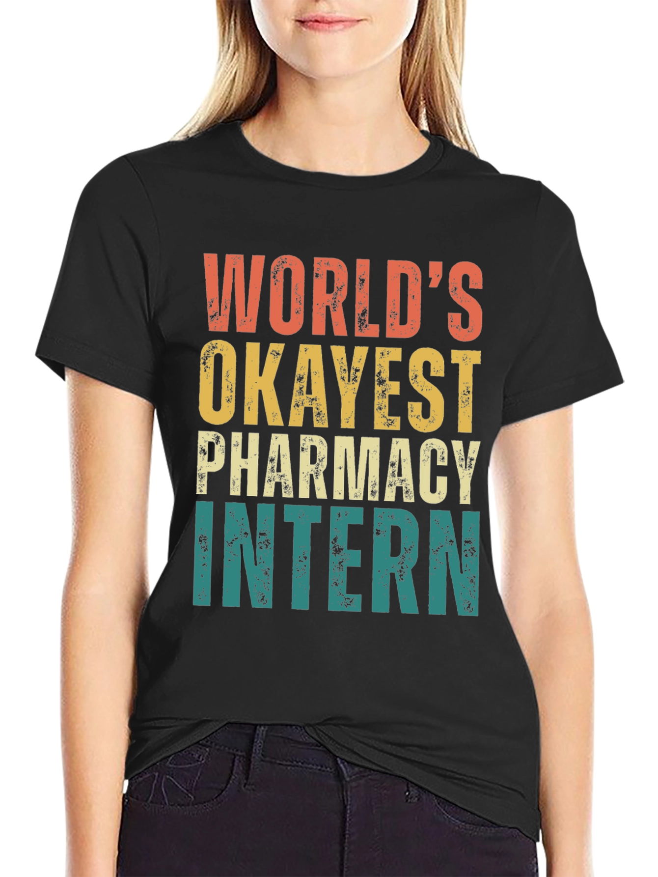Okayest Pharmacy Intern T-Shirt - Retro Design - 2
