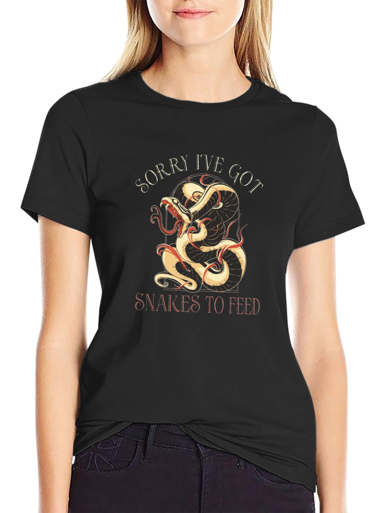 Black Snakes To Feed Graphic Tee - Black Cotton view 2