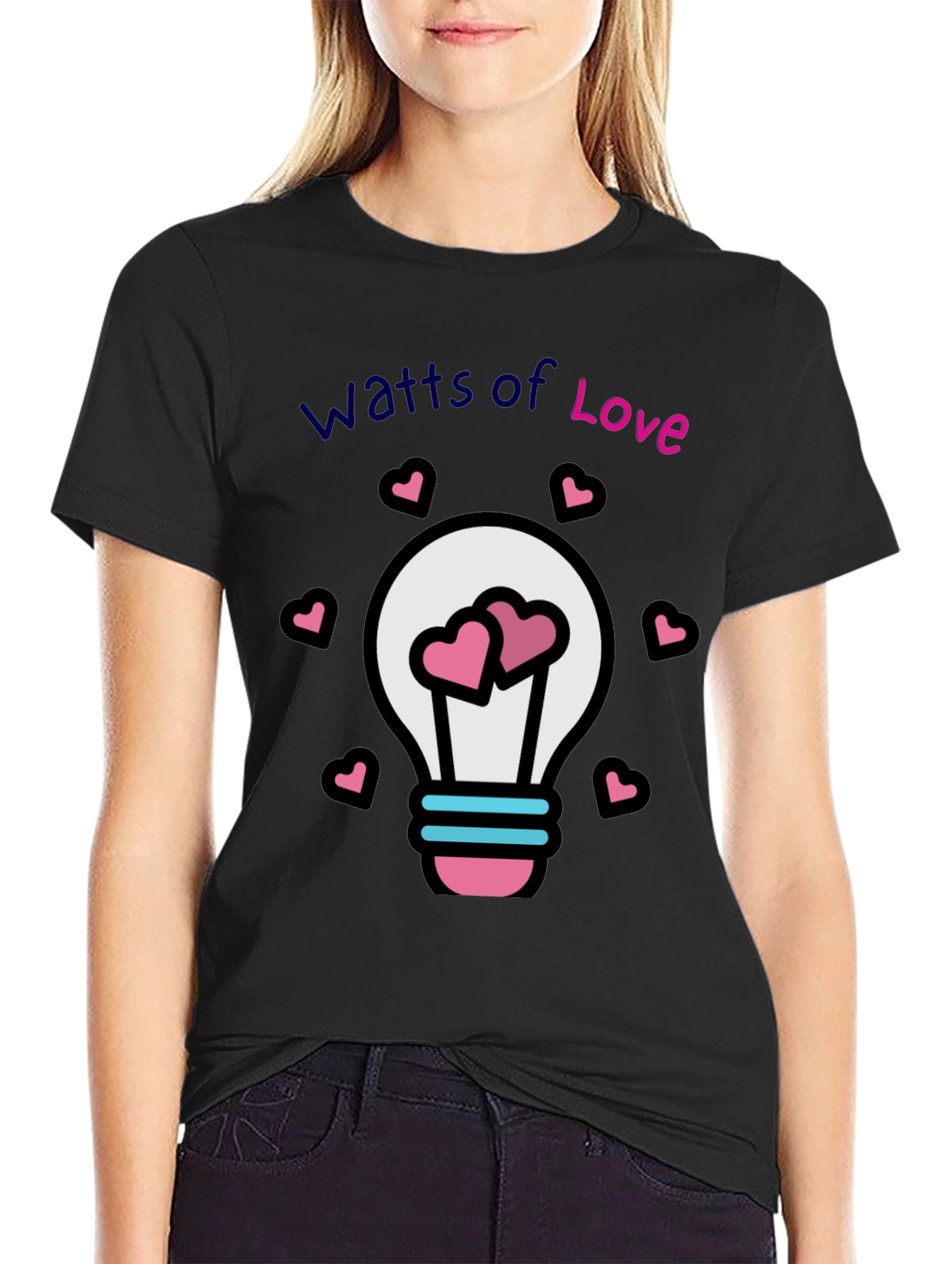 Black Watts of Love T-Shirt view 2