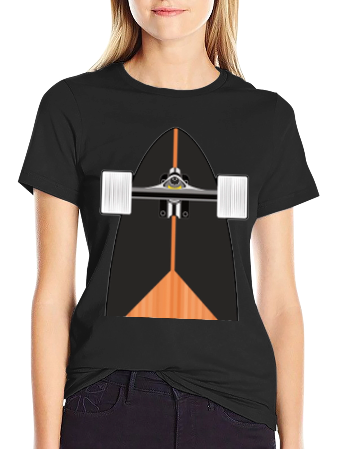 Black Skateboard Graphic T-Shirt - Cool Style view 2