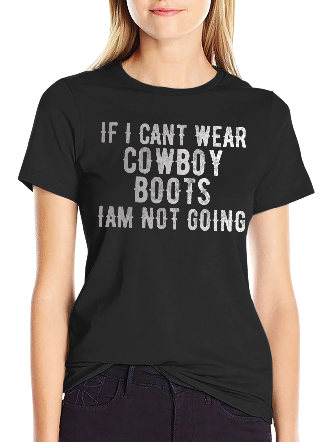Black Cowboy Boots Graphic Tee - Western Style view 2