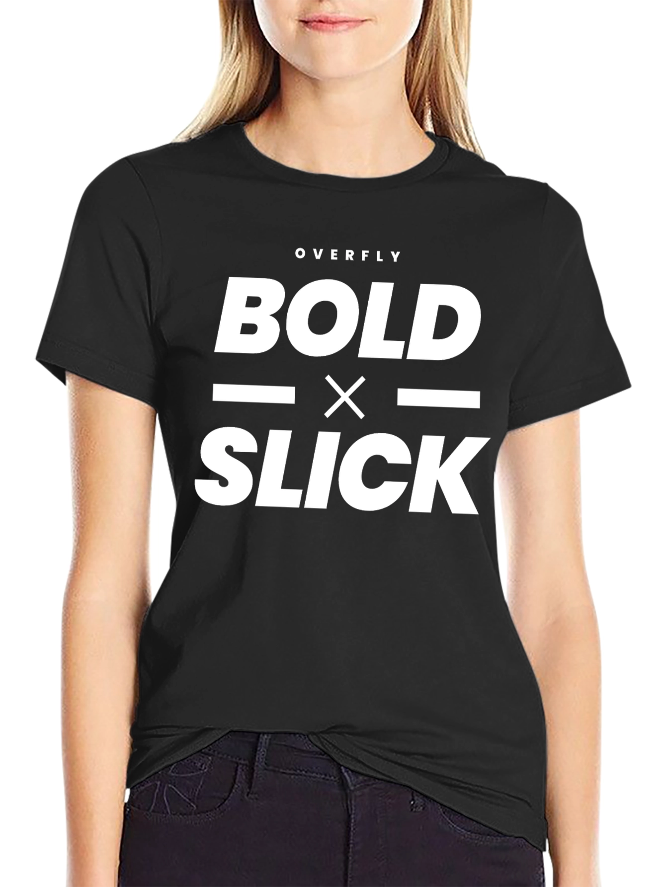Black Bold x Slick Graphic Tee - Modern Style view 2