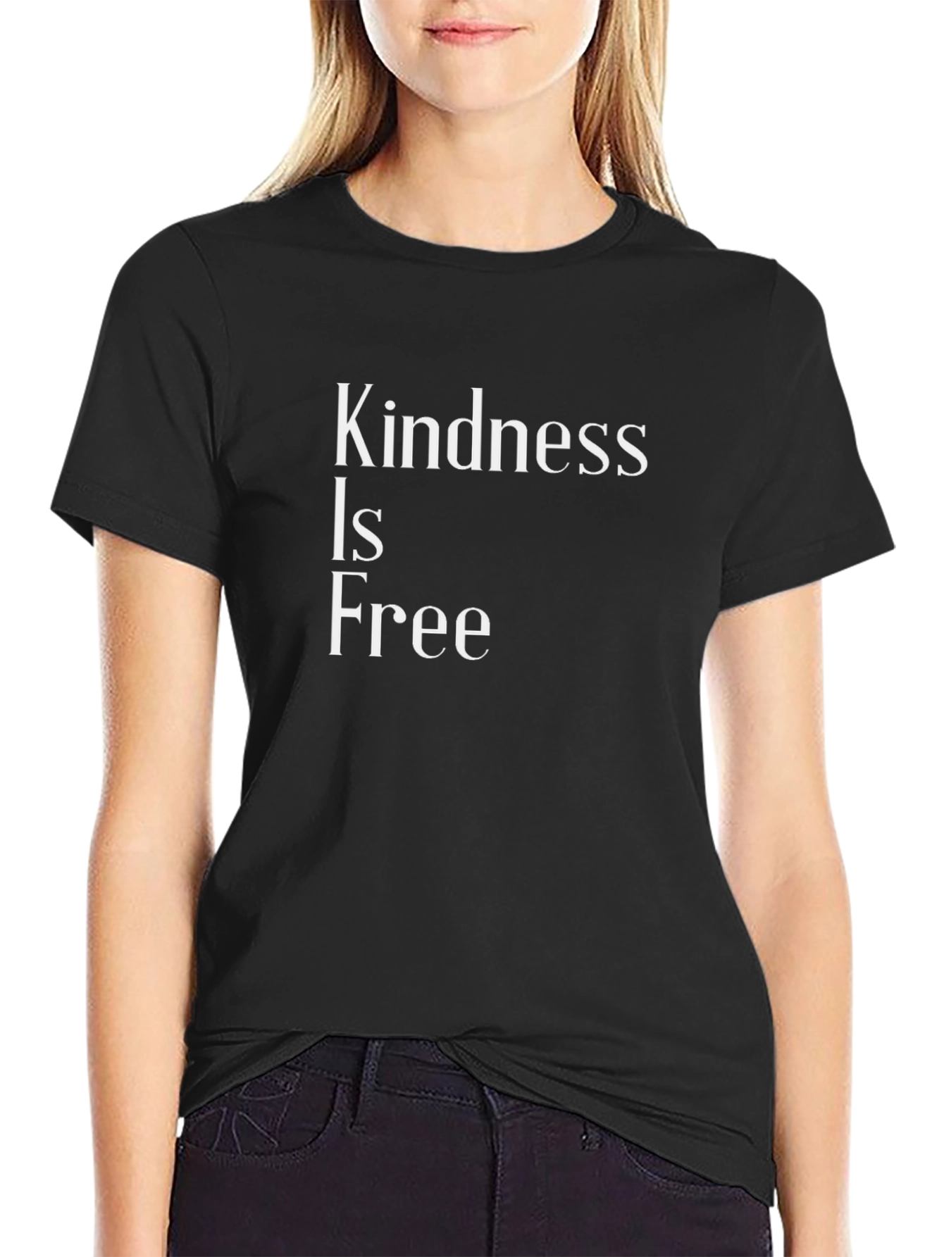 Black Kindness Is Free - Black Graphic Tee view 2