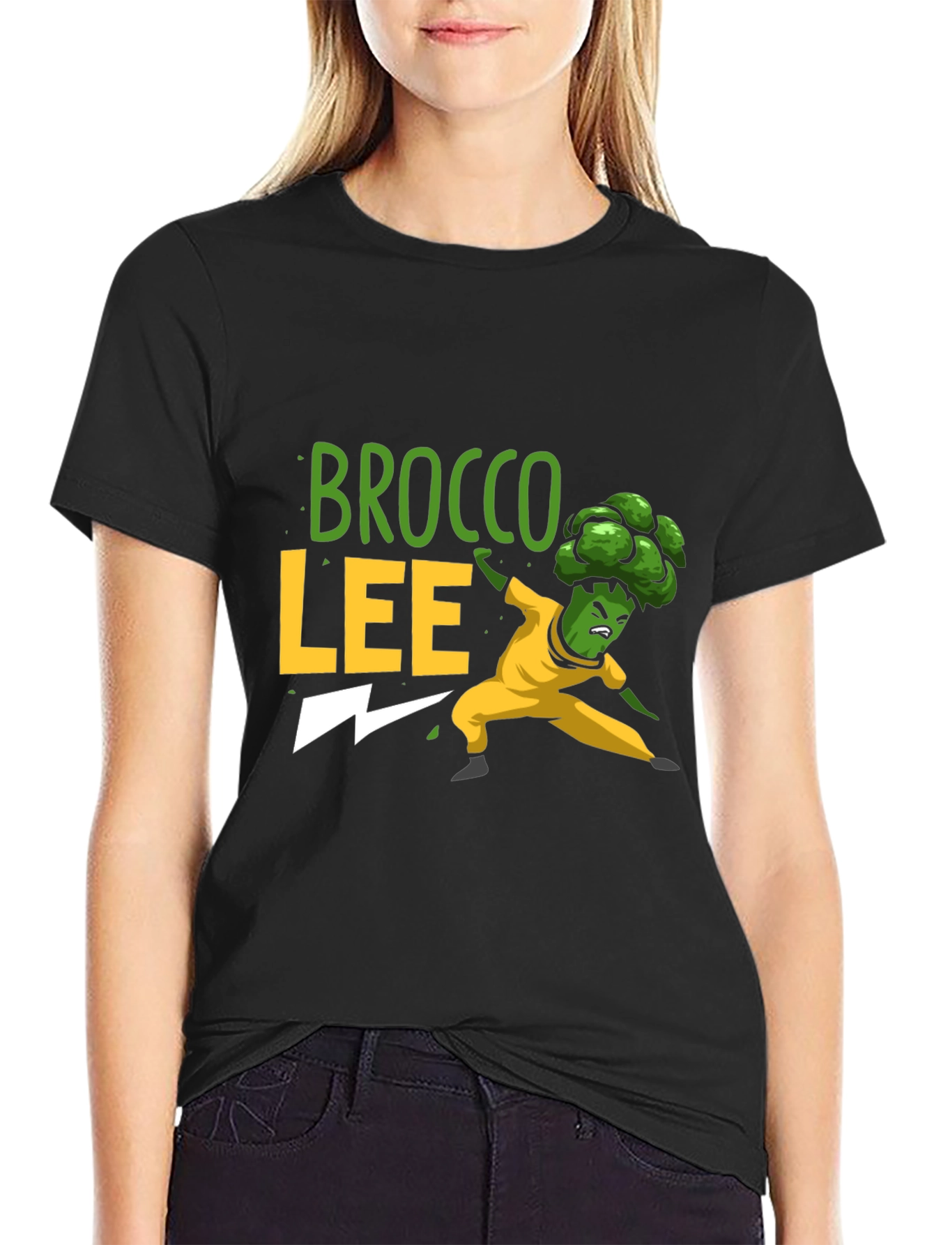 Black Brocco Lee Black T-Shirt - Funny Martial Arts Tee view 2