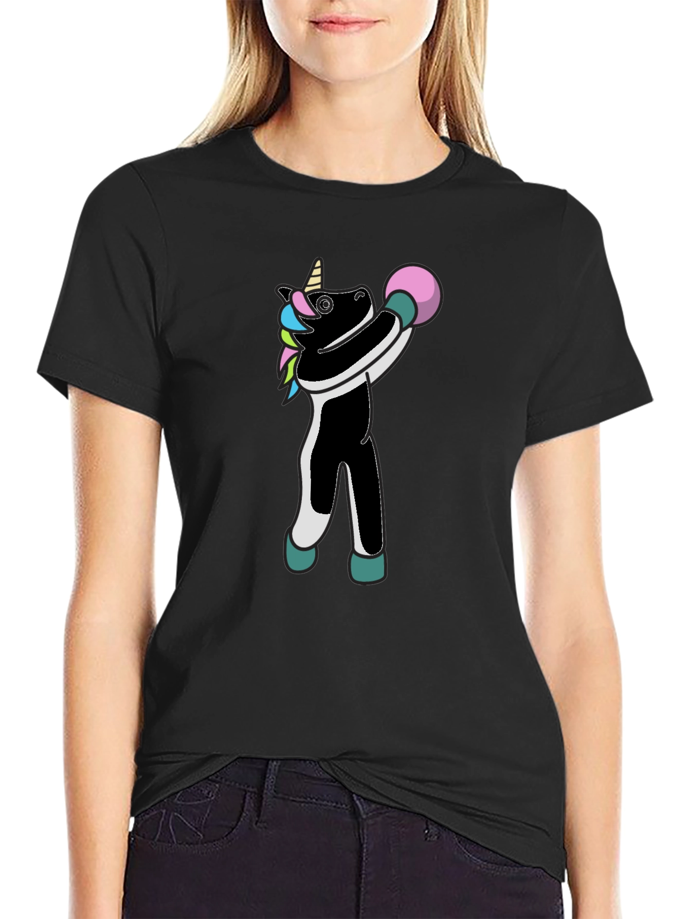 Black Unicorn Bowling T-Shirt - Strike a Pose! view 2