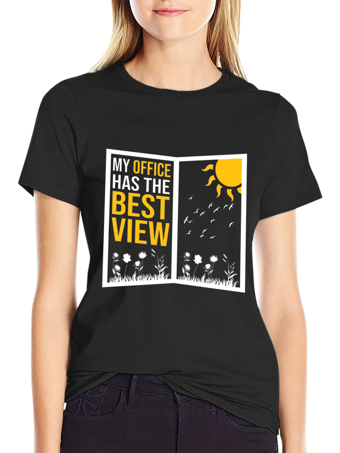 Black Best View Office Graphic T-Shirt - Nature Lover Tee view 2