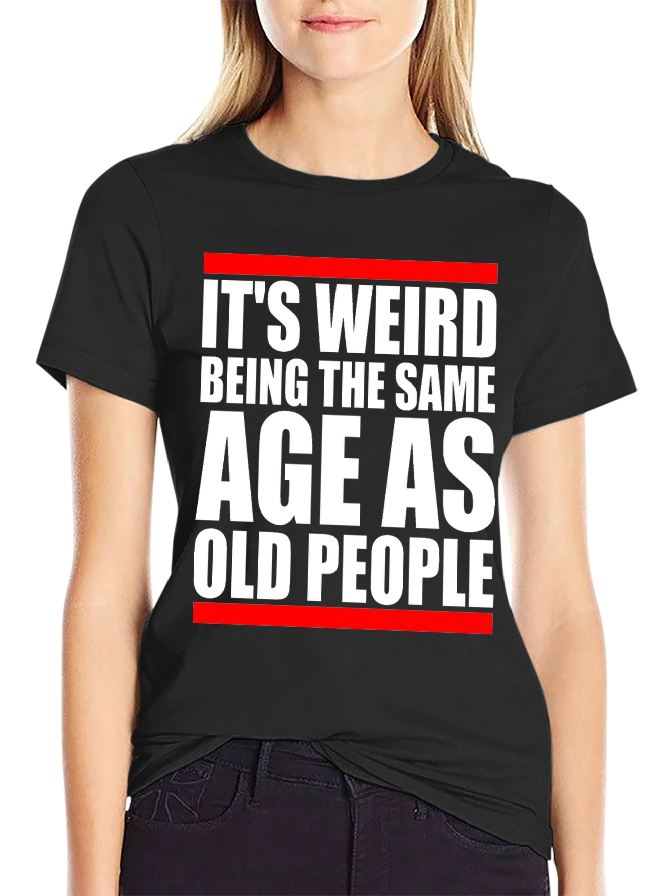 Black It's Weird Being The Same Age As Old People Graphic T-Shirt view 2