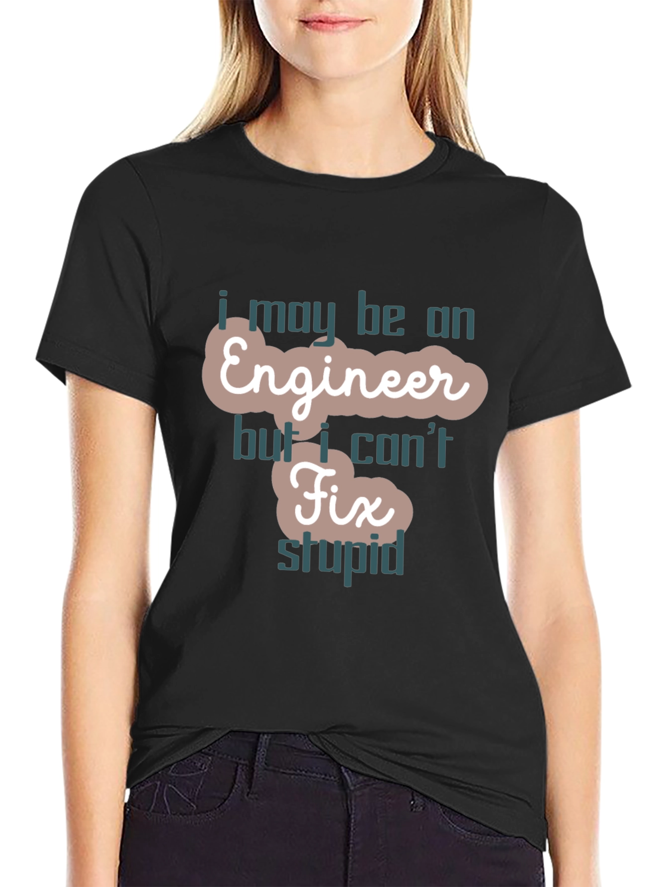 Black Engineer Fix Stupid Funny T-Shirt view 2