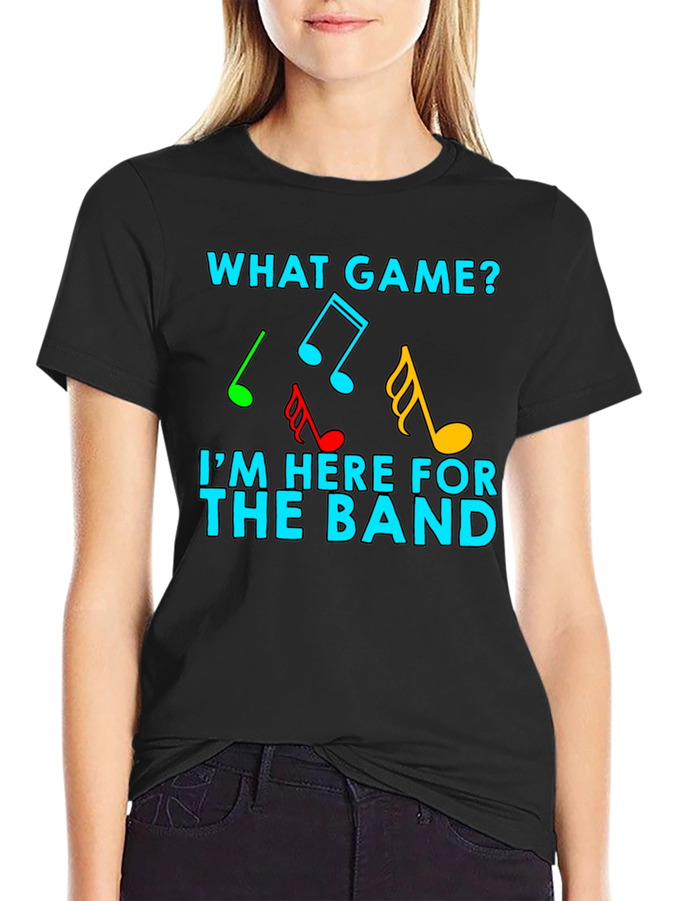 What Game? I'm Here For The Band Music Notes T-Shirt - 2