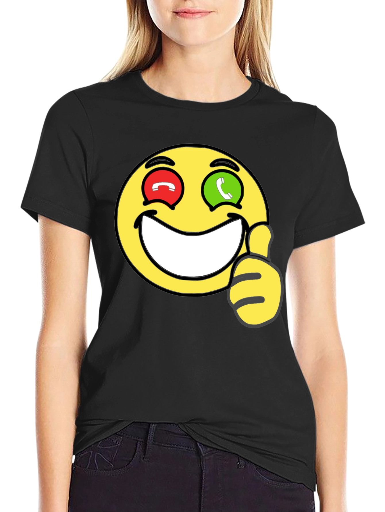 Black Emoji Thumbs Up T-Shirt - Funny Graphic Tee view 2