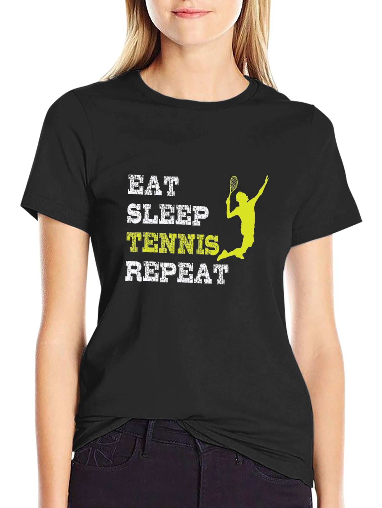 Eat Sleep Tennis Repeat Black T-Shirt - 2