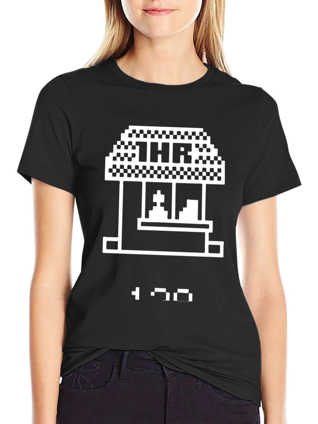 Black Retro Arcade T-Shirt - Pixelated 1HR High Score view 2