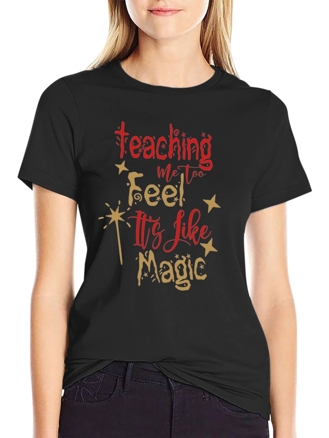 Black Teaching Is Magic T-Shirt, Teacher Appreciation Gift view 2