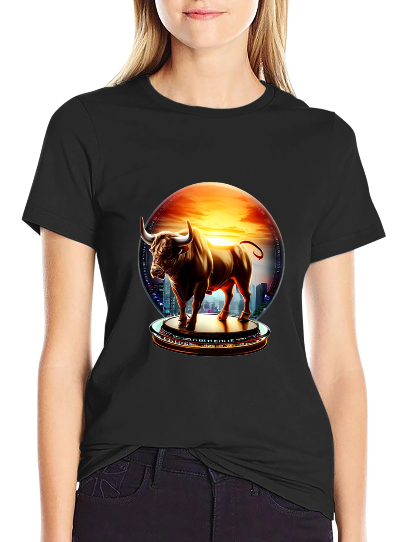 Black Bull Cityscape Graphic Tee view 2