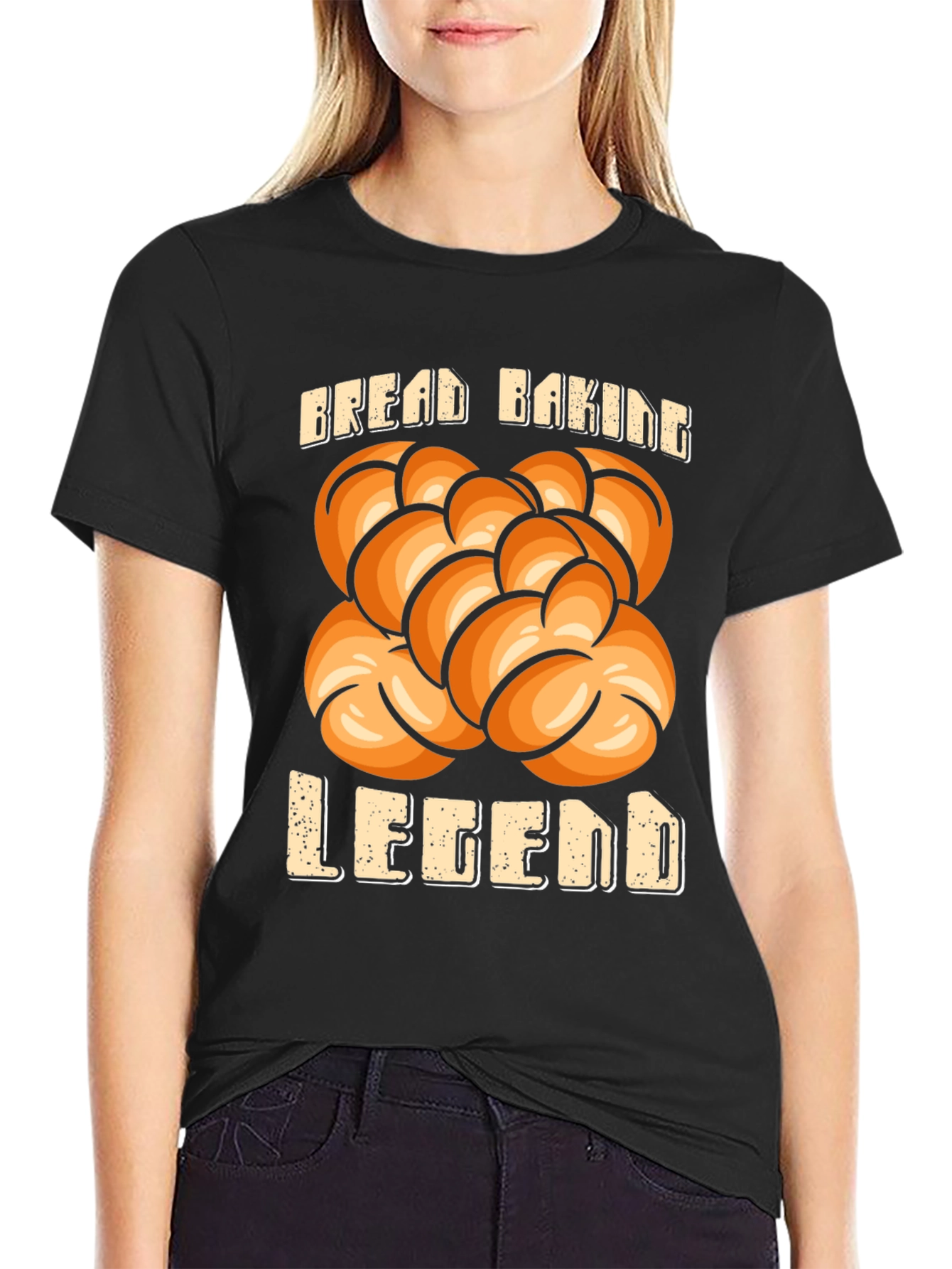 Black Bread Baking Legend T-Shirt, Funny Baker Tee view 2