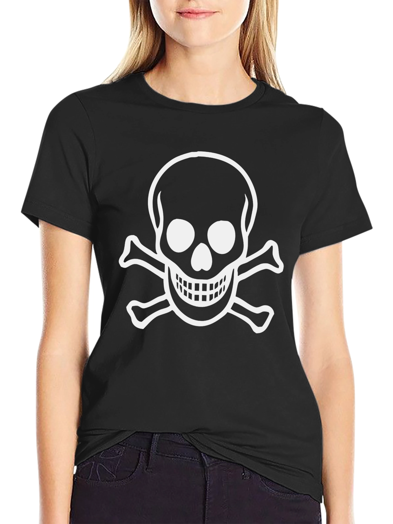 Black Skull & Crossbones Graphic Tee - Men's Black T-Shirt view 2