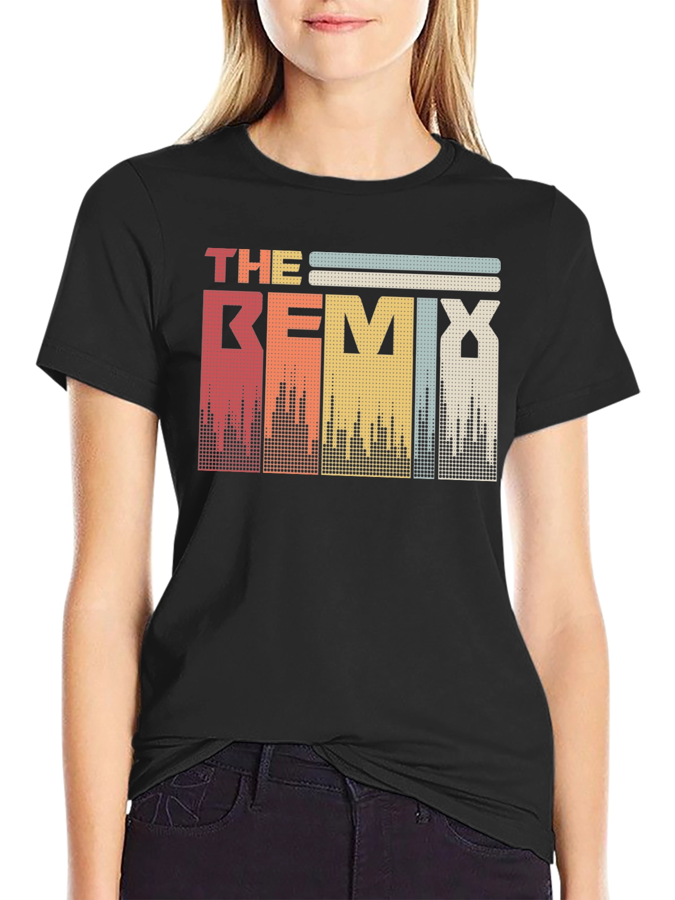 Black Retro Remix Graphic T-Shirt view 2