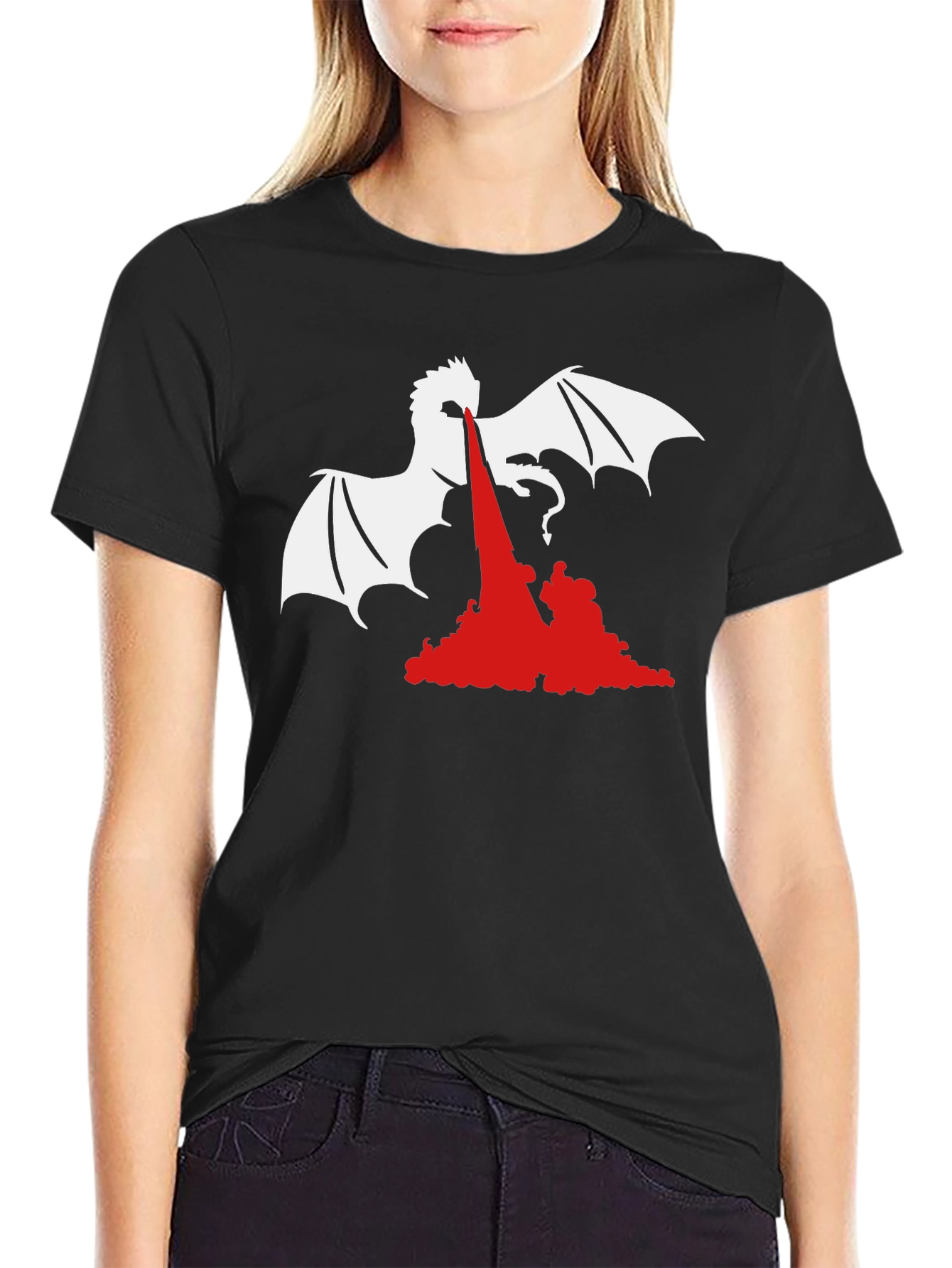 Black Dragon Fire Graphic Tee - Black view 2
