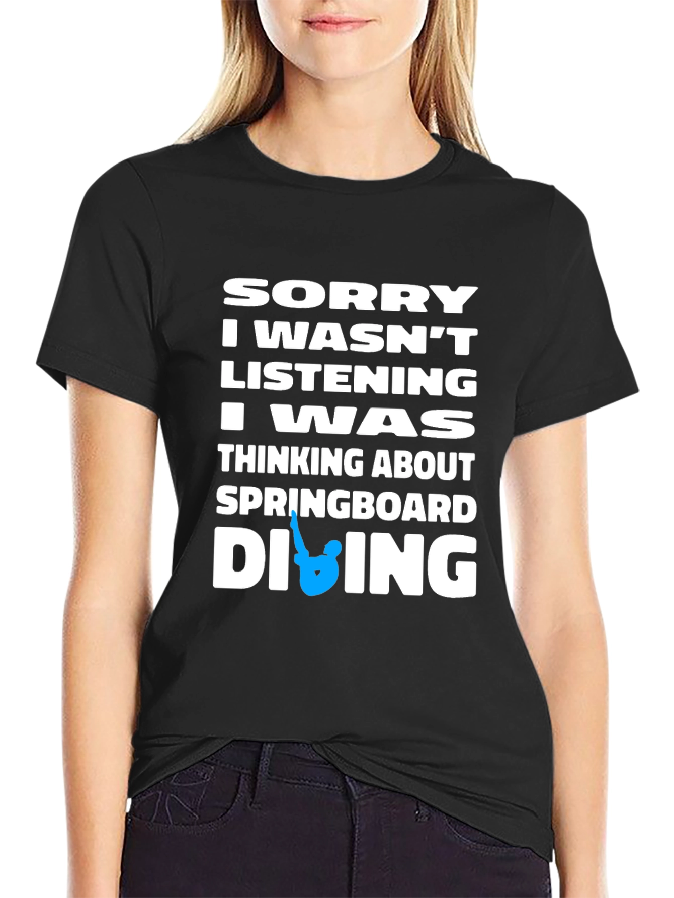 Black Diving T-Shirt - Sorry I Wasn't Listening view 2