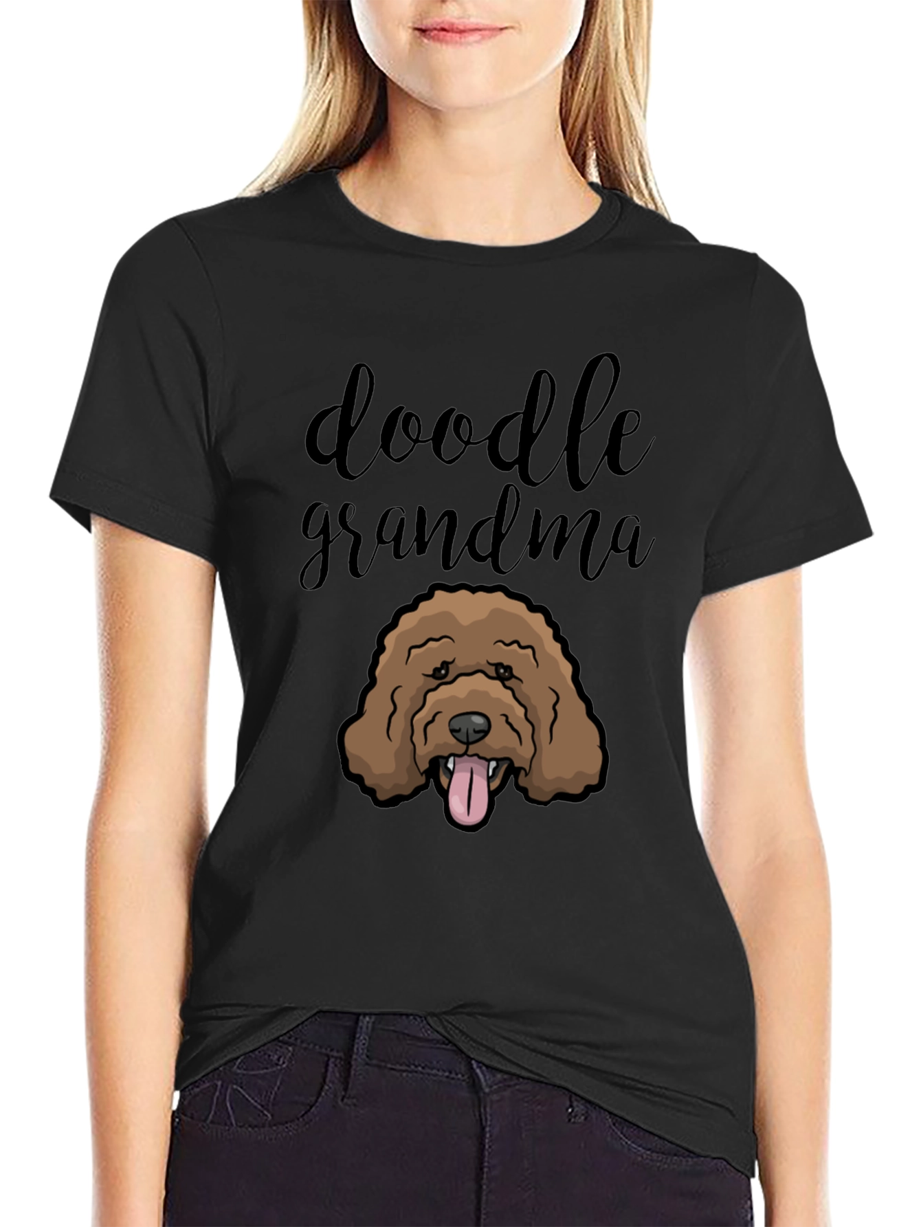 Black Doodle Grandma T-Shirt - Dog Lover Tee view 2
