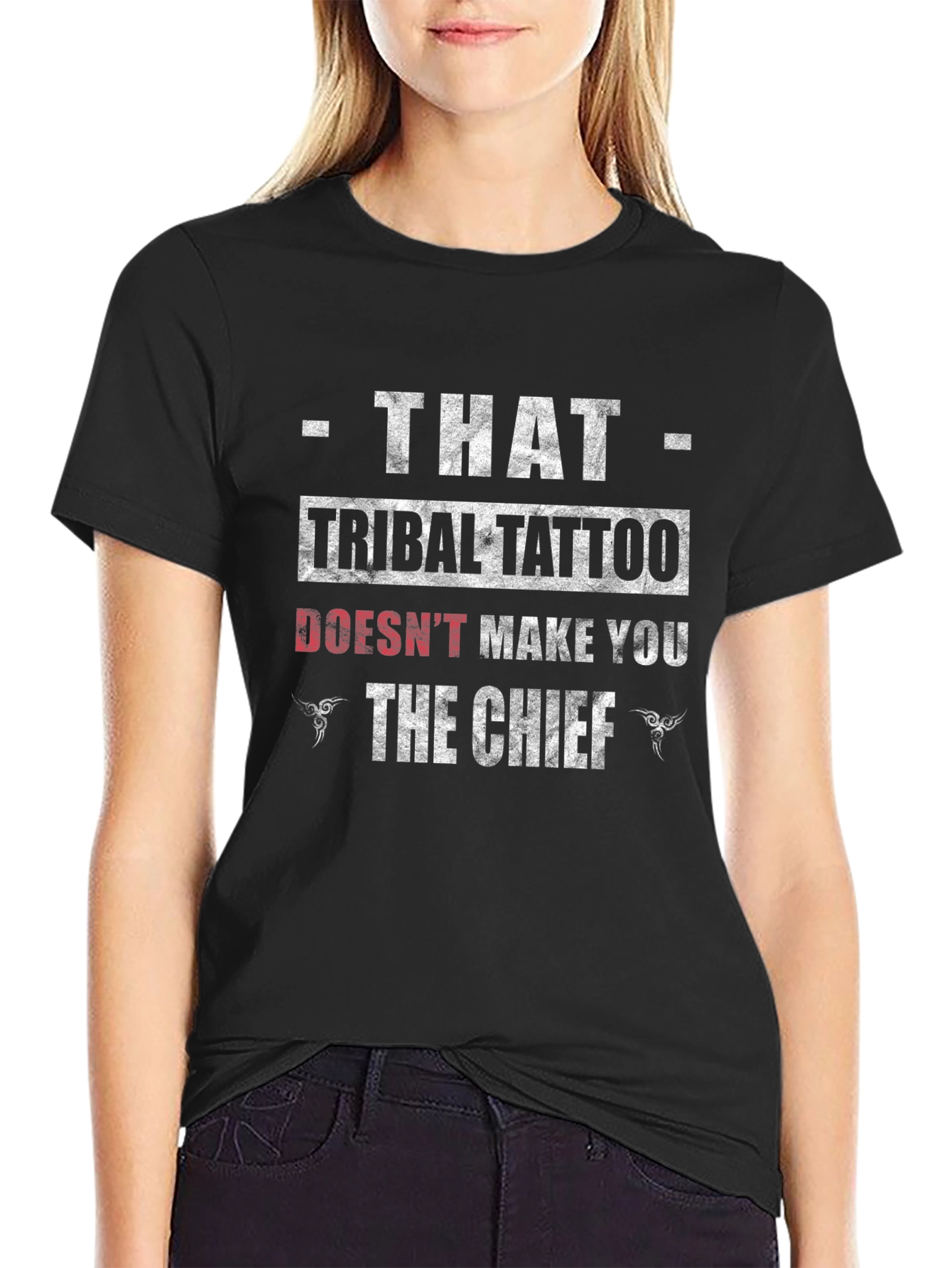 Black Tribal Tattoo Funny Graphic T-Shirt view 2