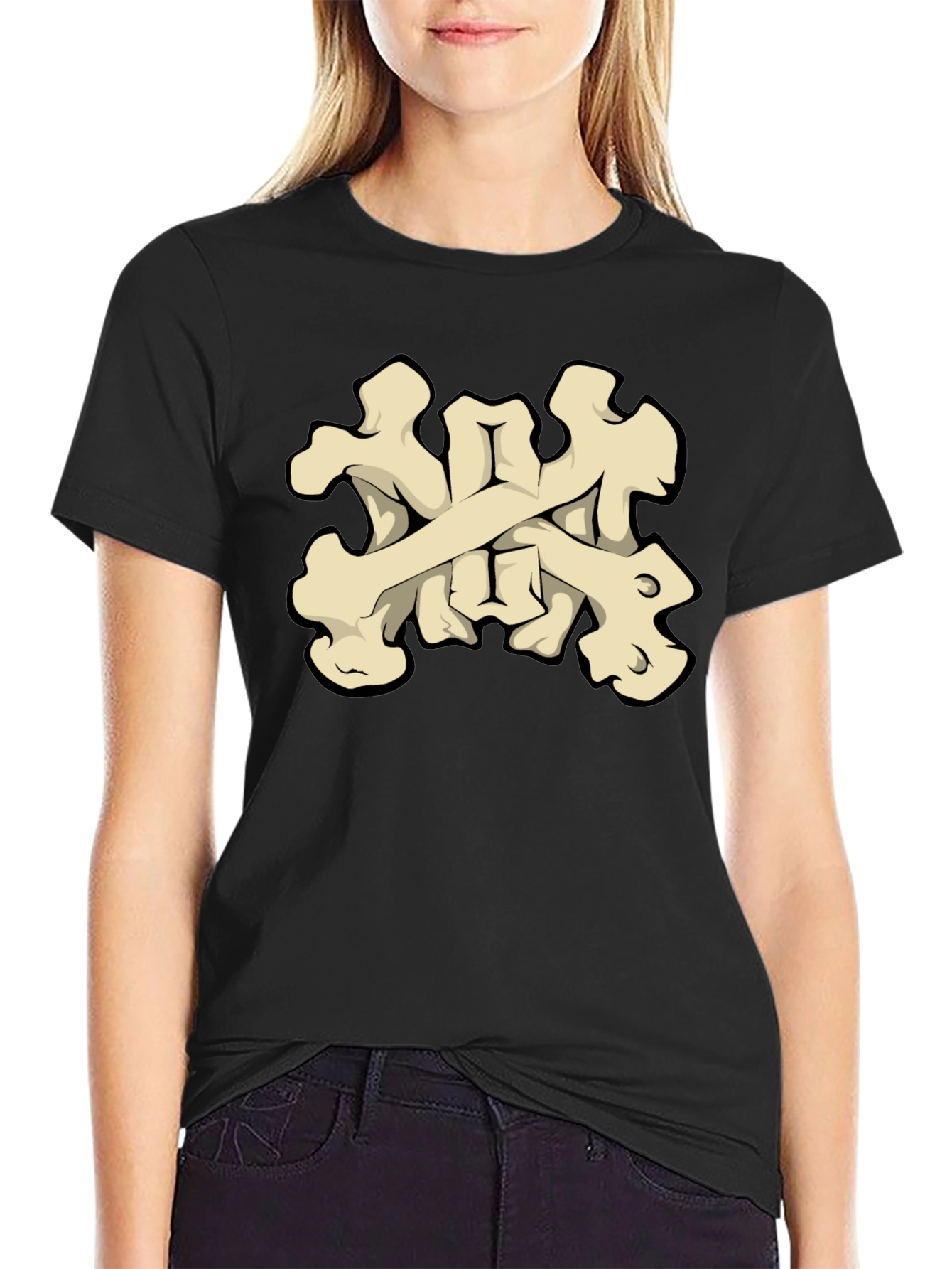 Bone Crossbones Graphic Tee - Black T-Shirt - 2