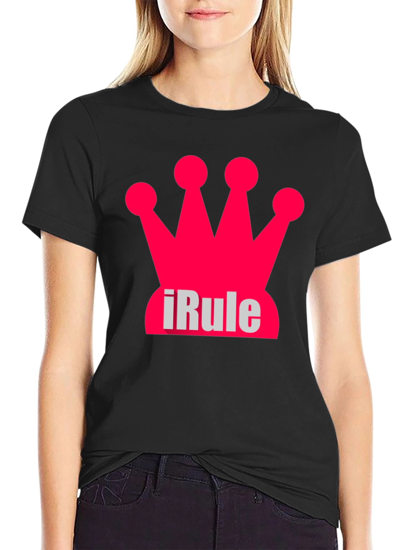 Black iRule Crown Black T-Shirt - Unique Design view 2