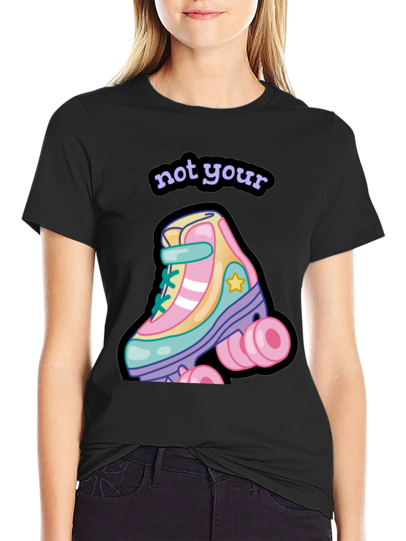 Black Not Your Roller Skate T-Shirt view 2