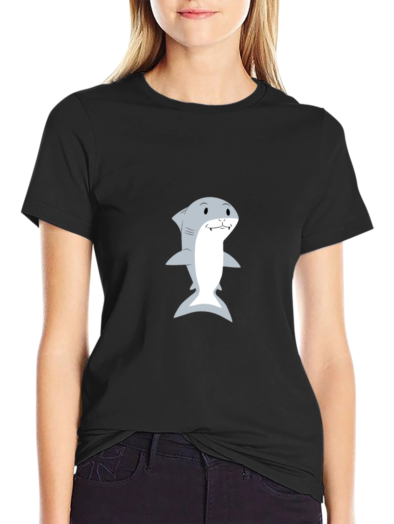 Black Shark Graphic Tee - Men's Black T-Shirt view 2