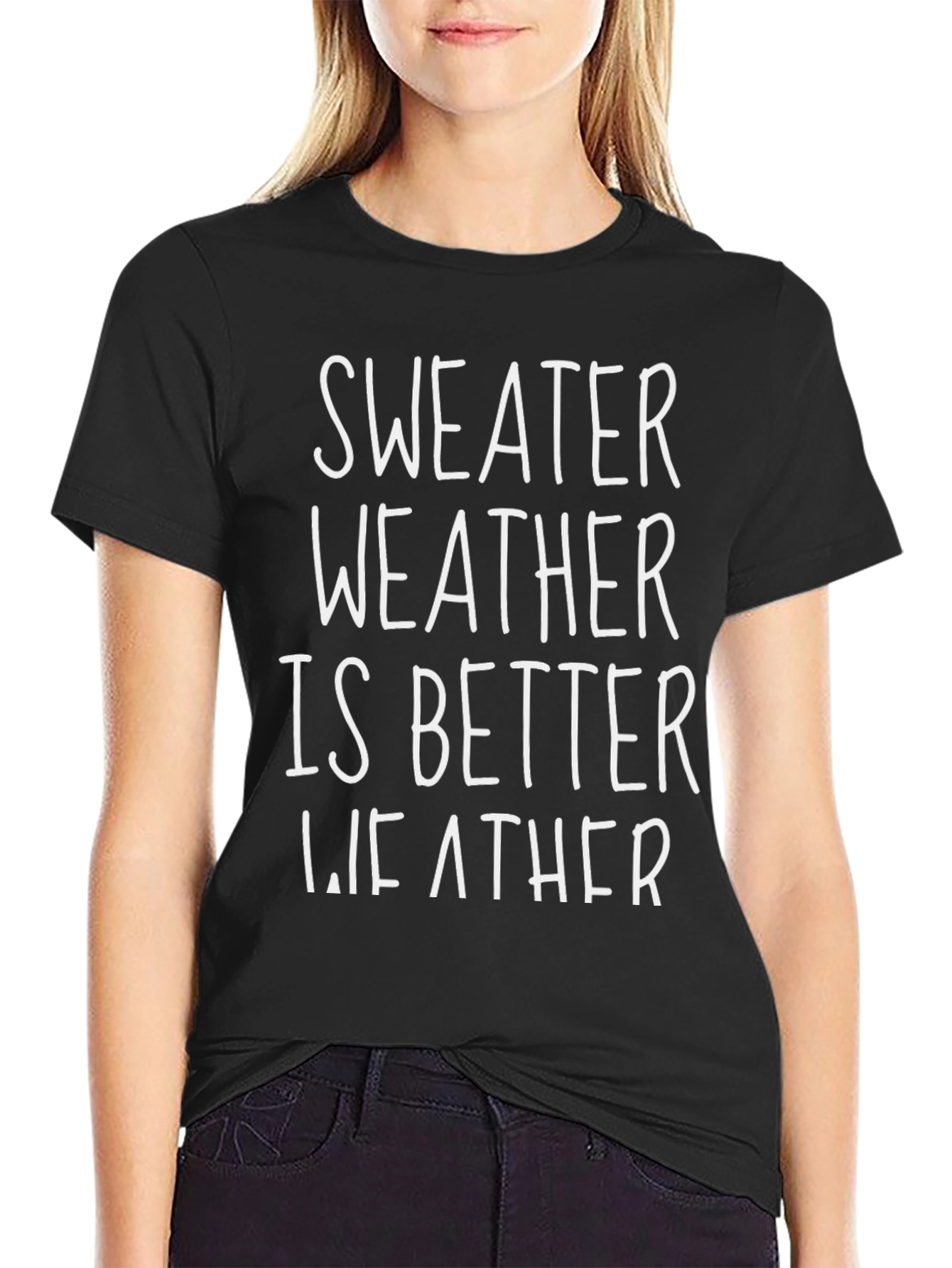 Black Sweater Weather Graphic Tee - Unisex view 2