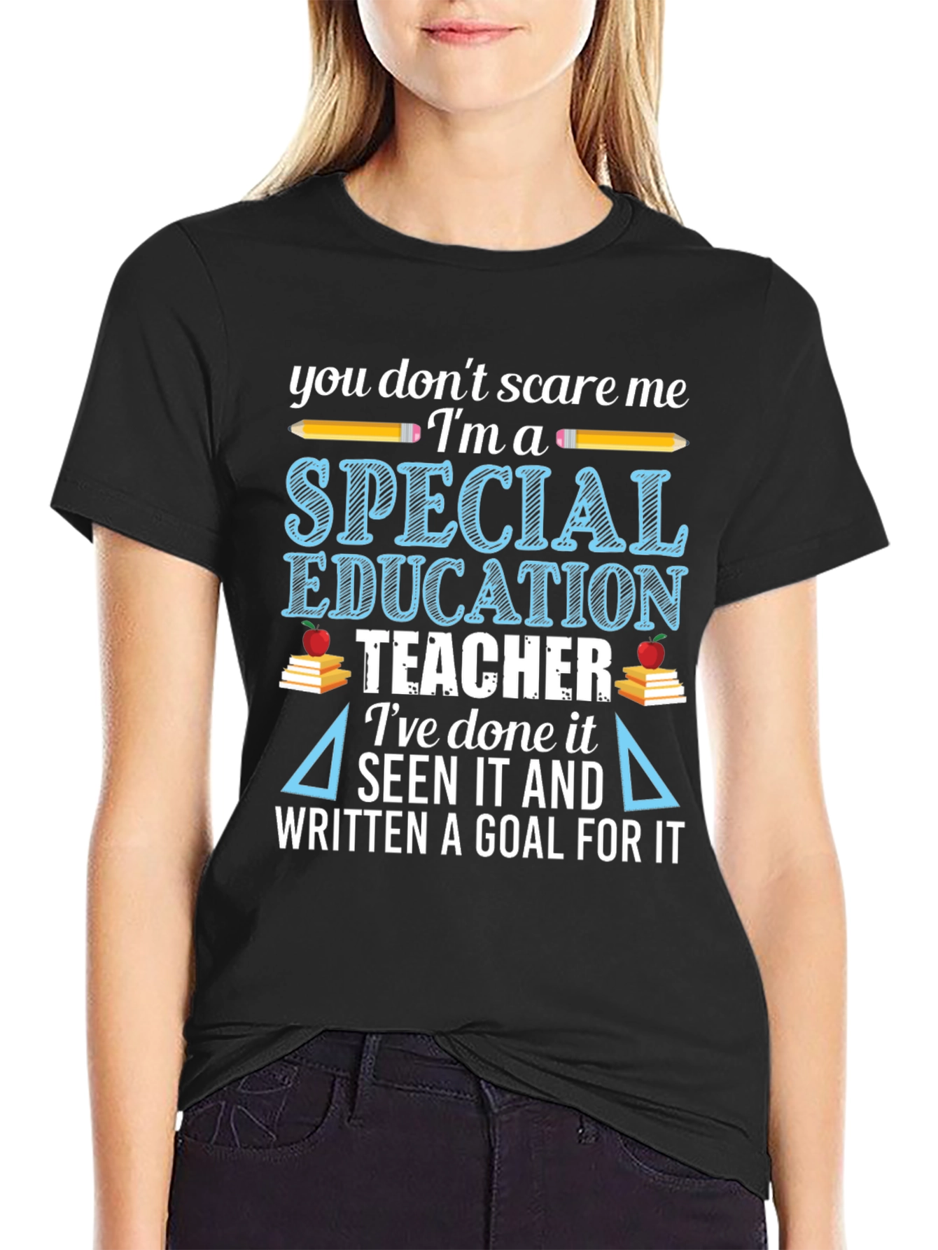 Black Special Education Teacher T-Shirt view 2