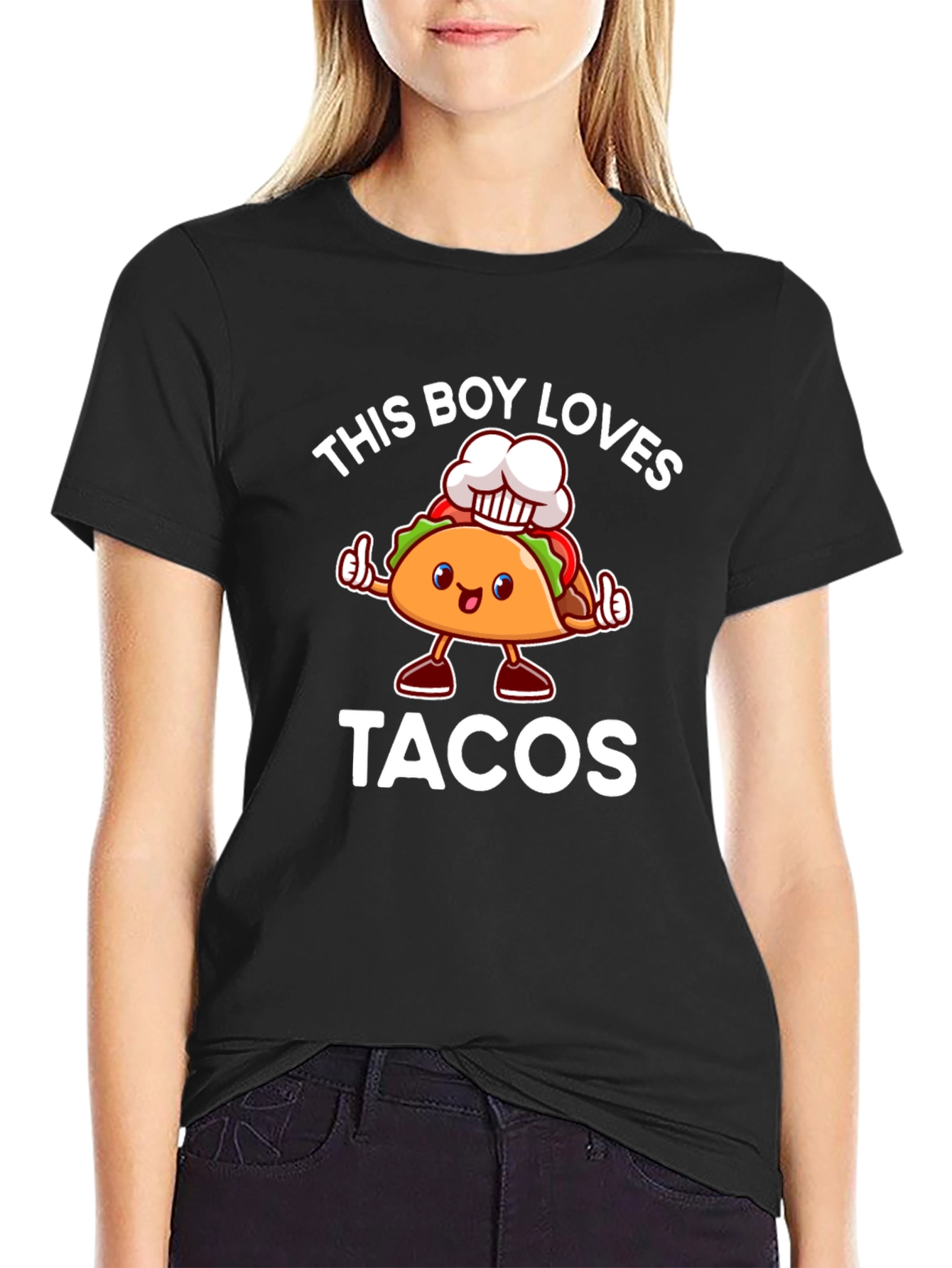 Black Funny Taco Lover T-Shirt - This Boy Loves Tacos view 2