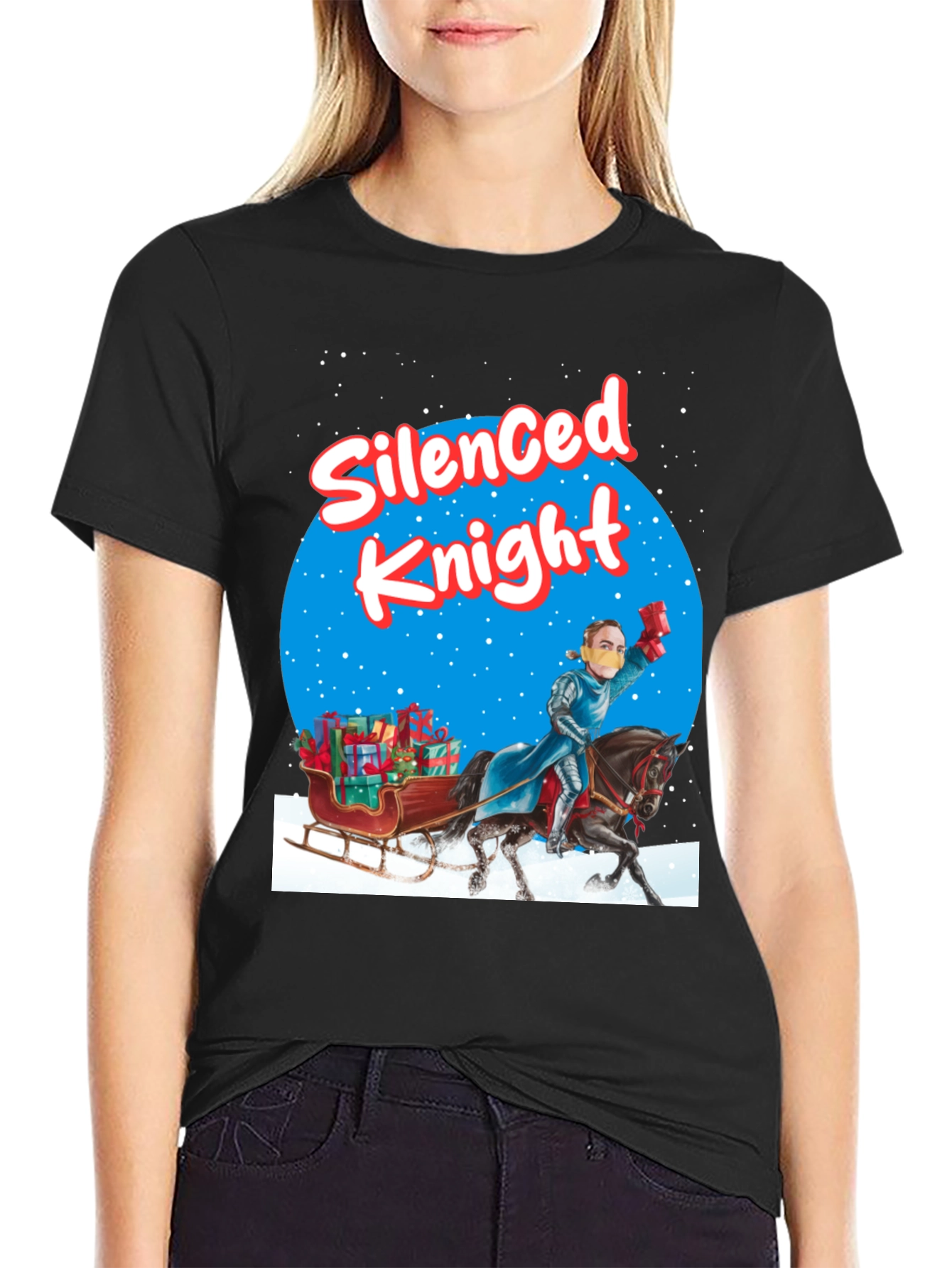 Black Silenced Knight Holiday T-Shirt view 2