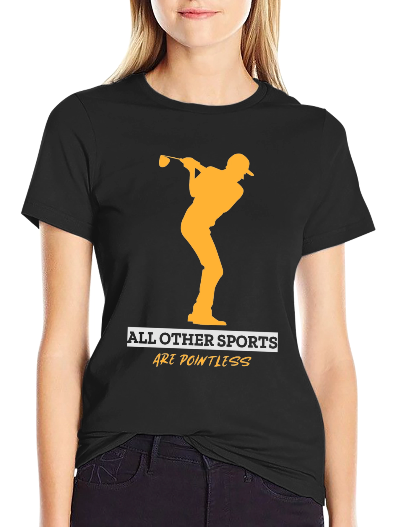 Black Golf Lover T-Shirt: All Other Sports Are Pointless! view 2